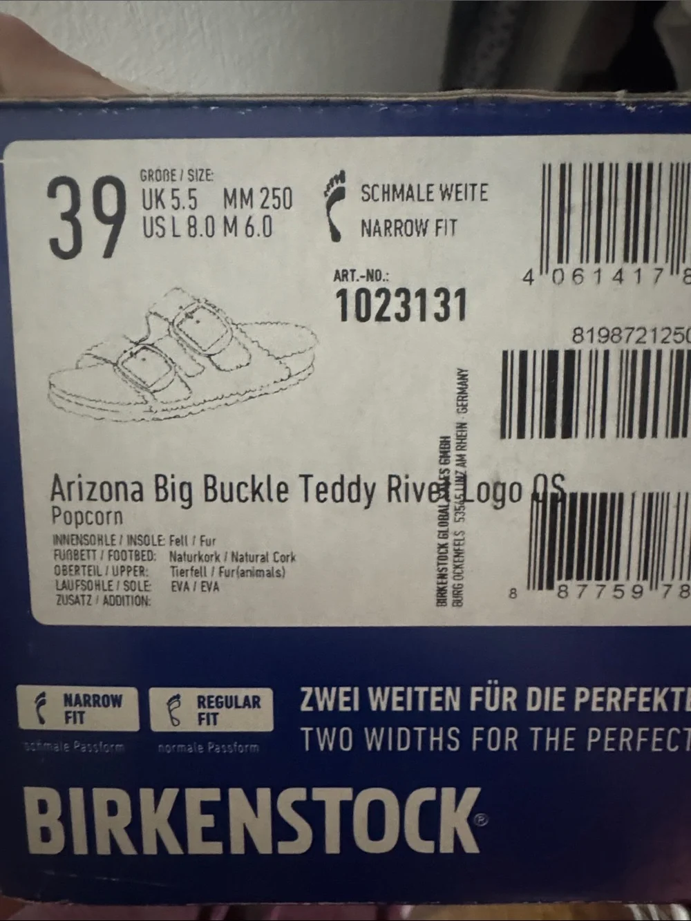 Birkenstock Arizona Teddy Big Buckle Yellow Shearling Sandals 38 39 Narrow NIB